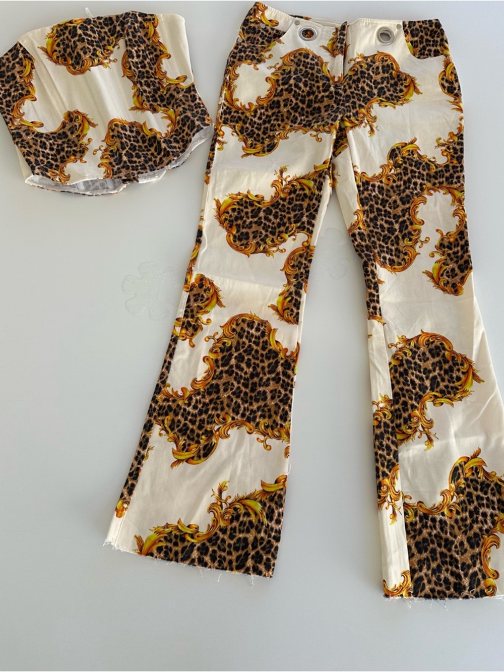 Miaou Printed Morgan Set Pant And Corset  Leopard Urban Outfitter  Sz S Pocket